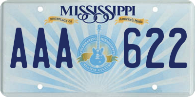 MS license plate AAA622