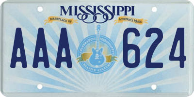 MS license plate AAA624