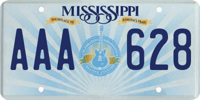 MS license plate AAA628