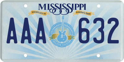 MS license plate AAA632