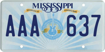 MS license plate AAA637