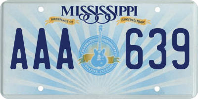 MS license plate AAA639