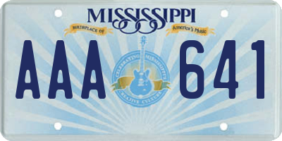 MS license plate AAA641