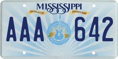 MS license plate AAA642