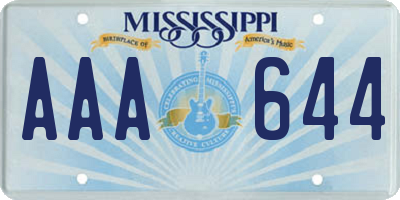 MS license plate AAA644