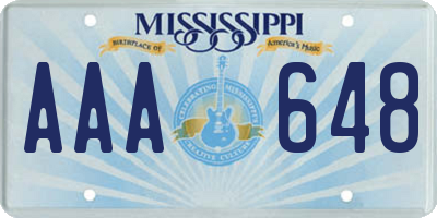 MS license plate AAA648