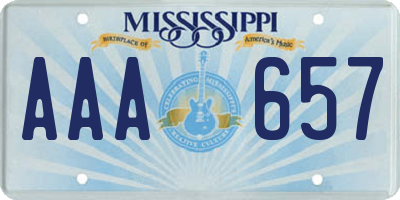 MS license plate AAA657