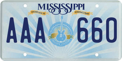 MS license plate AAA660