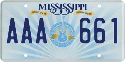 MS license plate AAA661