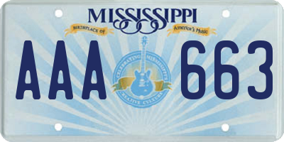 MS license plate AAA663