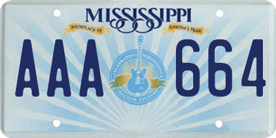 MS license plate AAA664