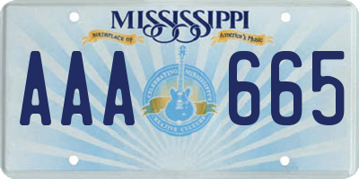 MS license plate AAA665