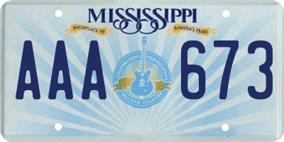 MS license plate AAA673