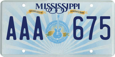 MS license plate AAA675