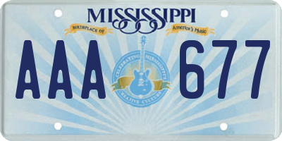 MS license plate AAA677