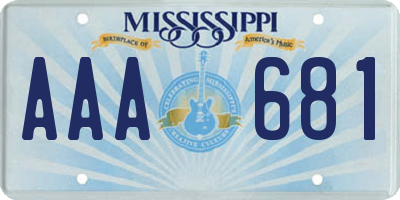 MS license plate AAA681