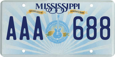 MS license plate AAA688