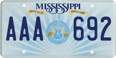 MS license plate AAA692