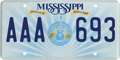 MS license plate AAA693