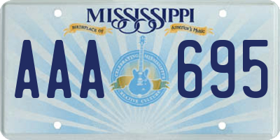 MS license plate AAA695