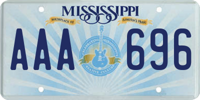 MS license plate AAA696