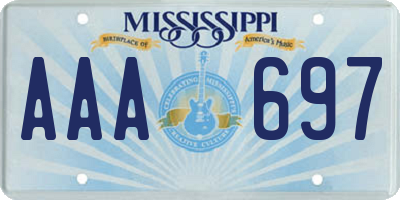 MS license plate AAA697