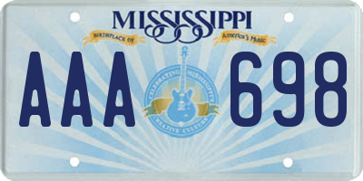 MS license plate AAA698