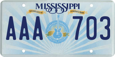 MS license plate AAA703