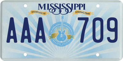 MS license plate AAA709