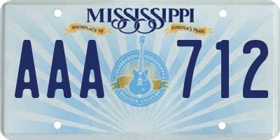 MS license plate AAA712