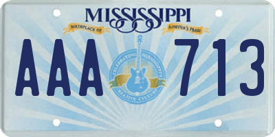 MS license plate AAA713