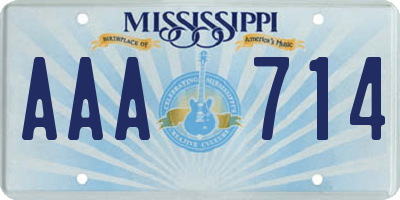 MS license plate AAA714