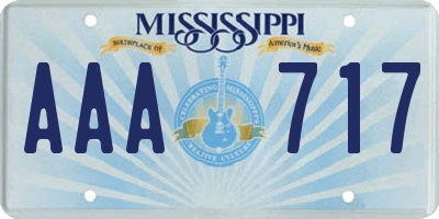 MS license plate AAA717