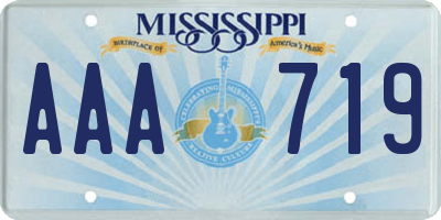 MS license plate AAA719