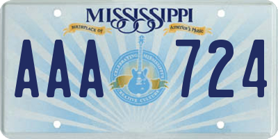 MS license plate AAA724