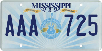 MS license plate AAA725