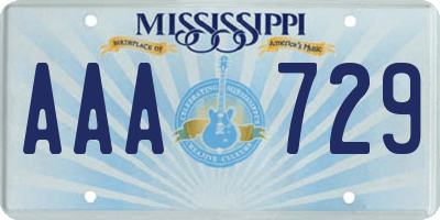 MS license plate AAA729