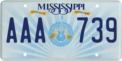 MS license plate AAA739