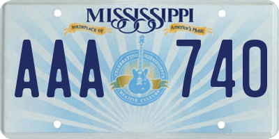 MS license plate AAA740