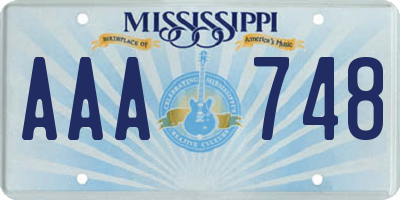 MS license plate AAA748