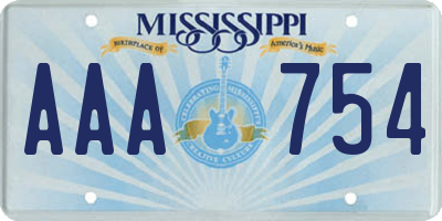 MS license plate AAA754