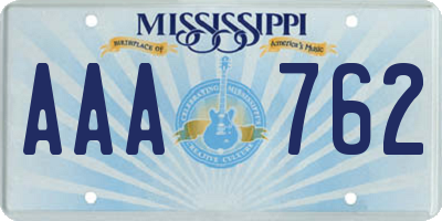 MS license plate AAA762