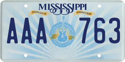 MS license plate AAA763