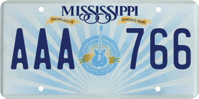 MS license plate AAA766