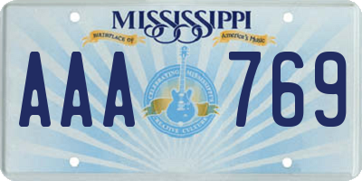 MS license plate AAA769