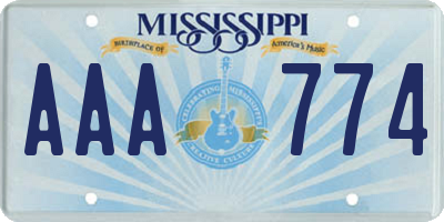 MS license plate AAA774