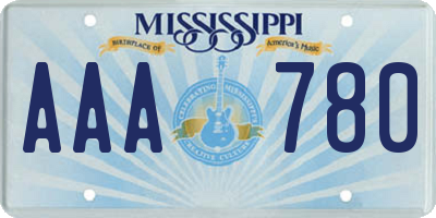 MS license plate AAA780