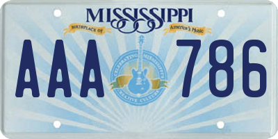 MS license plate AAA786