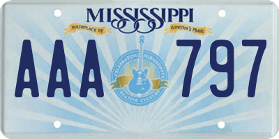 MS license plate AAA797