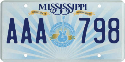 MS license plate AAA798